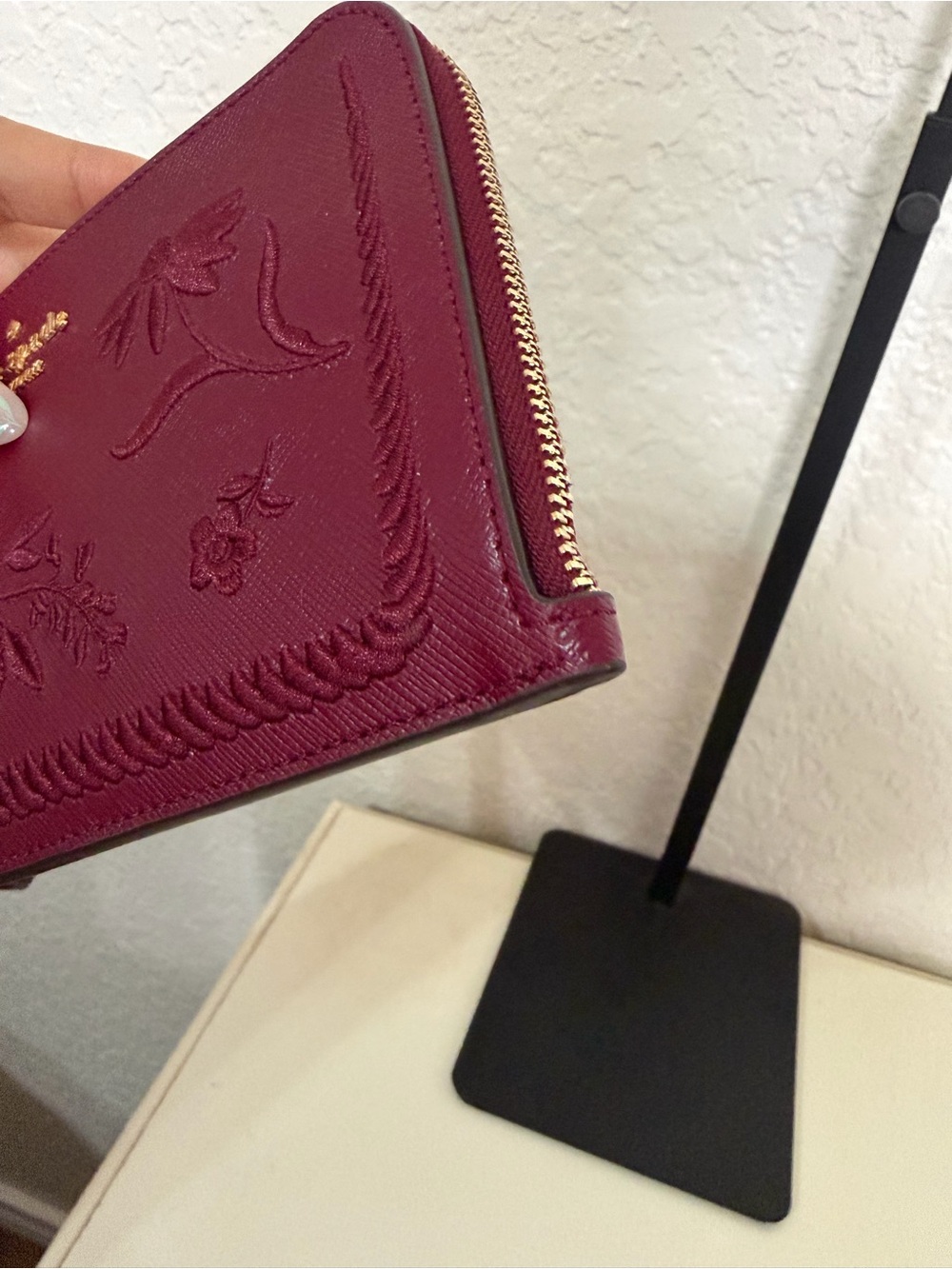 kate spade Embossed Floral Zip Wristlet - Picture 4 of 6